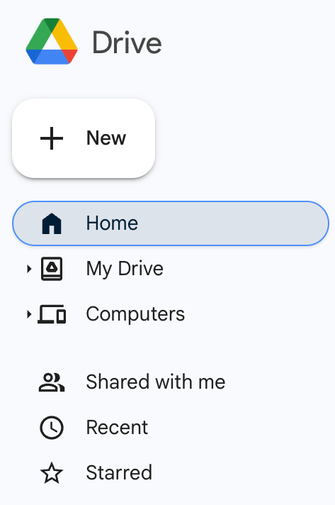 Interface do Google Drive