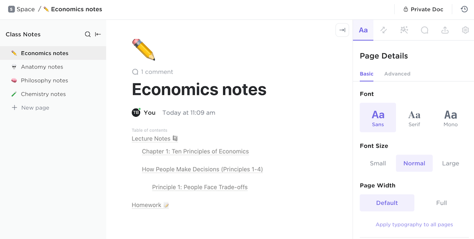 ClickUp Class Notes Template is the perfect note-taking template to keep your class notes, subjects, and assignments organized in one place!  