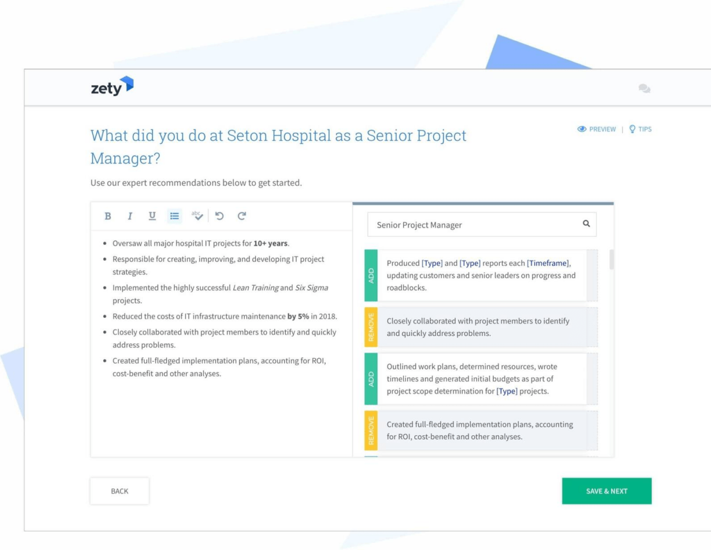 Modello di curriculum del Product Manager