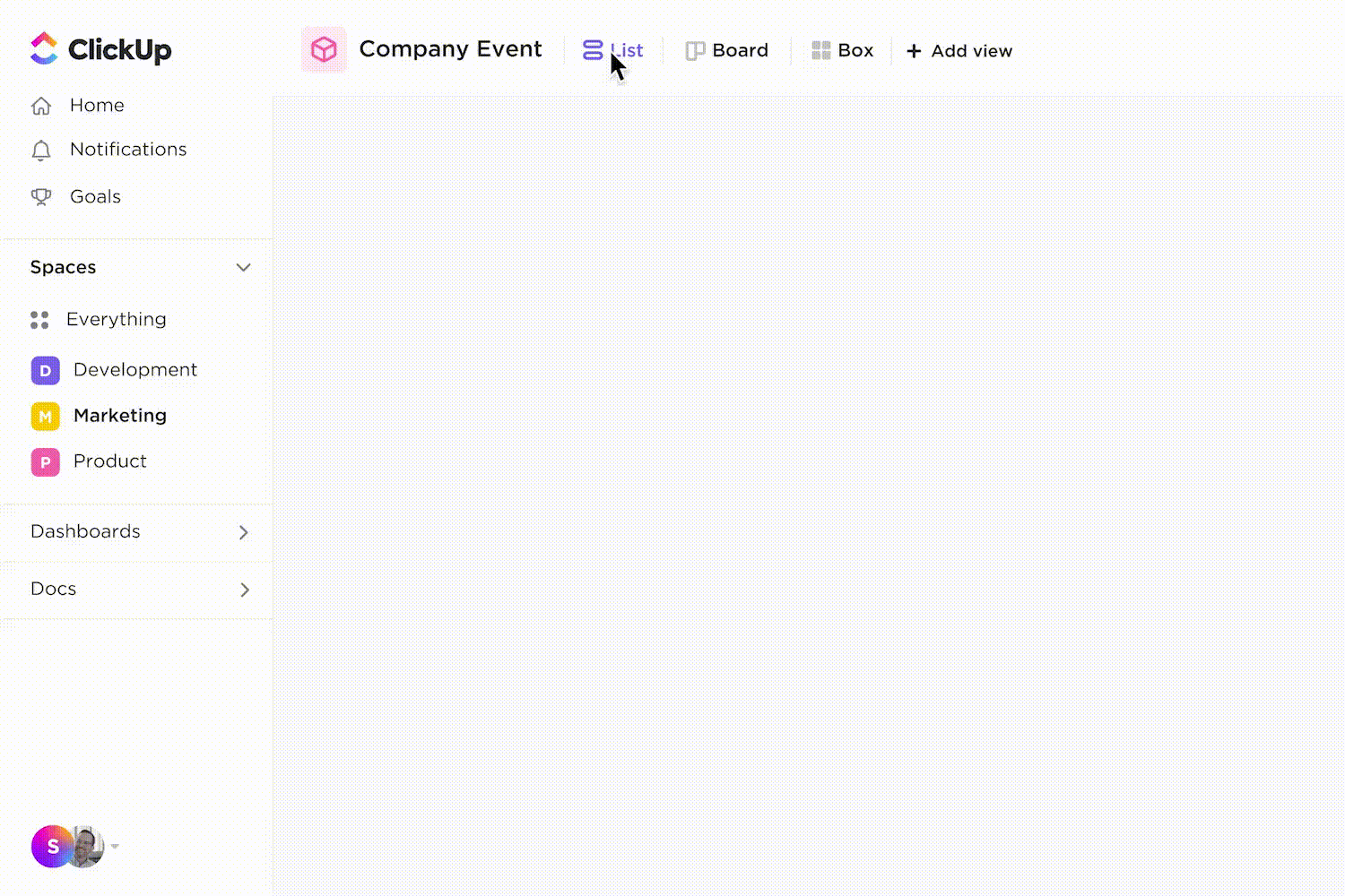 Create projects with hierarchical tasks, subtasks, and checklists to track project progress and monitor team workload through ClickUp Tasks