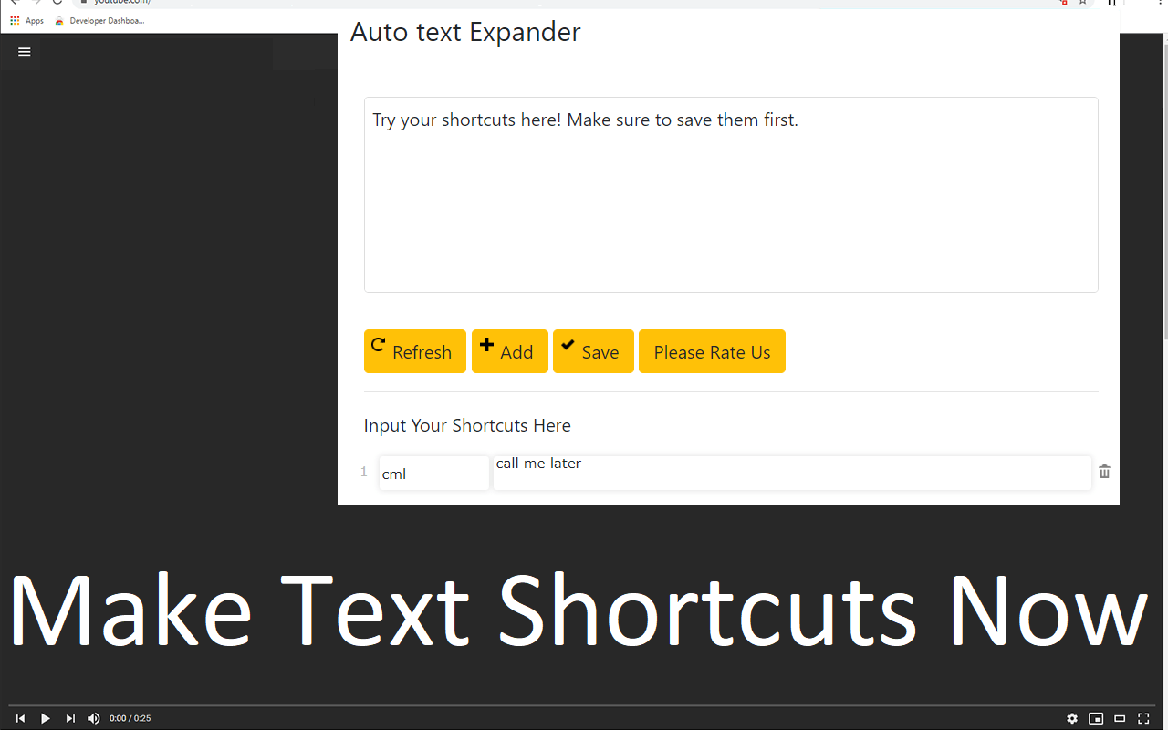 Auto Text Expander extension for Google Chrome