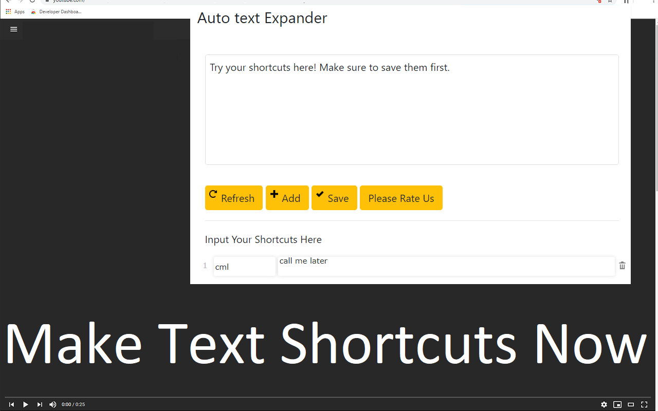 Auto Text Expander Erweiterung für Google Chrome