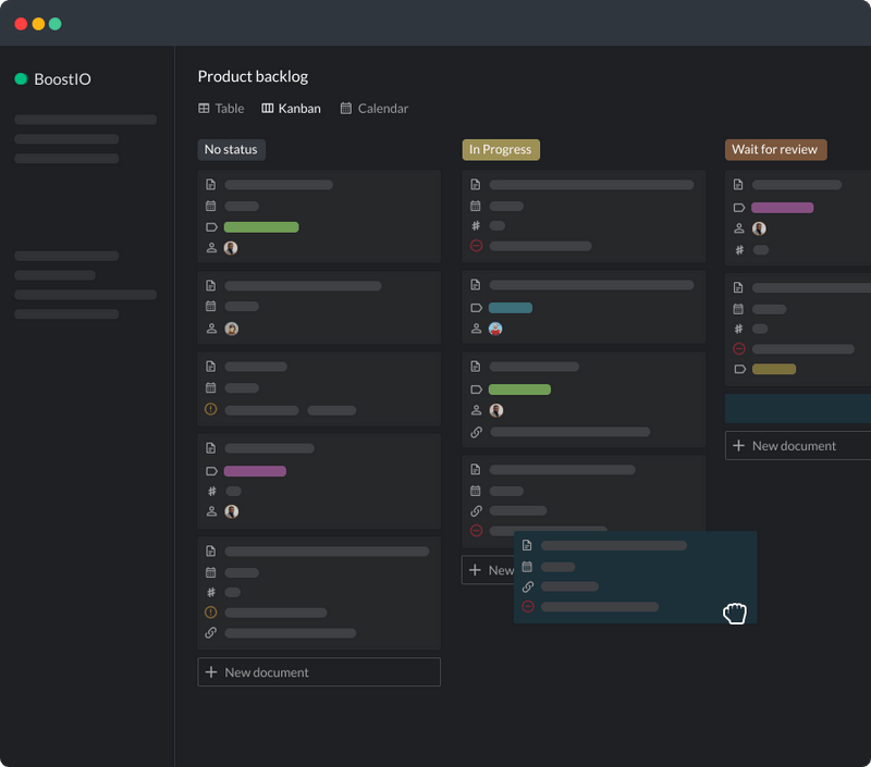 Boost Notes dashboard