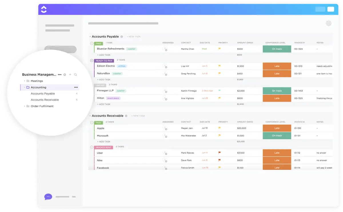 ClickUp Accounting Template