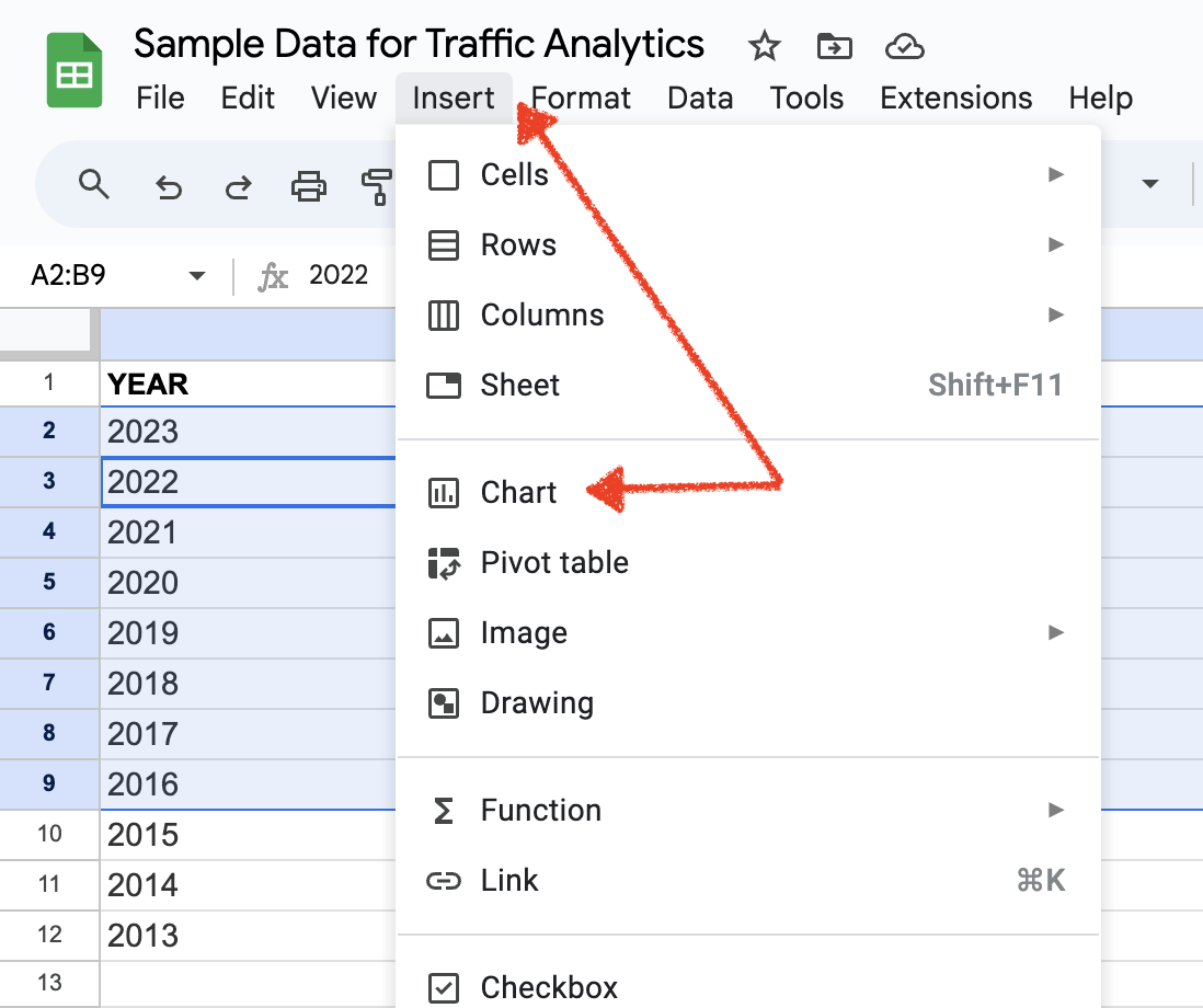 Google Sheets Chart Editor