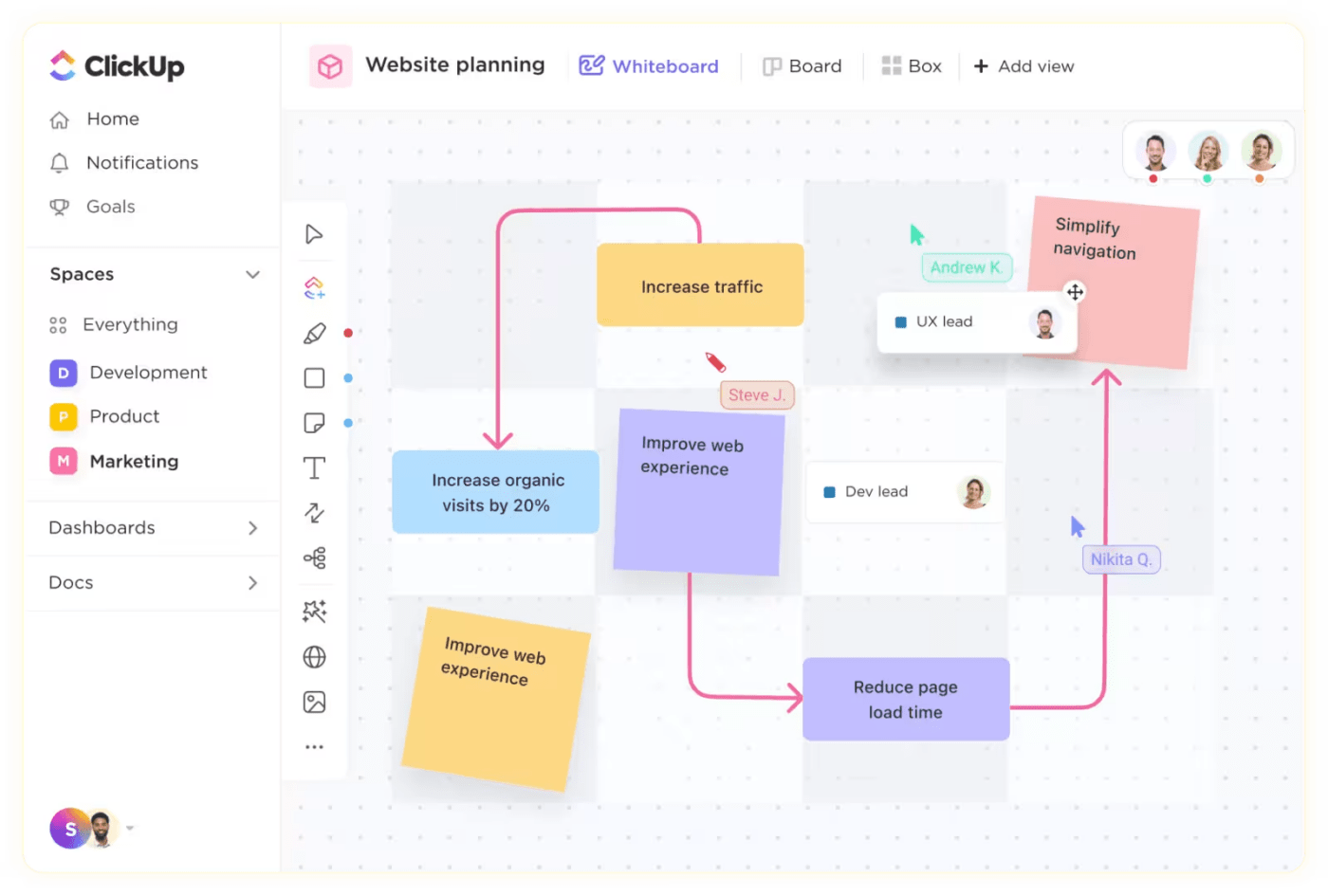 ClickUp Whiteboard 