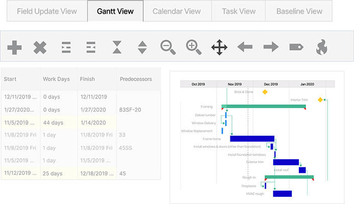 CoConstruct Construction Gantt view