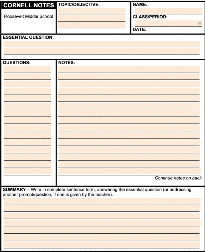 Google Docs Cornell Notes Template by DocHub 
