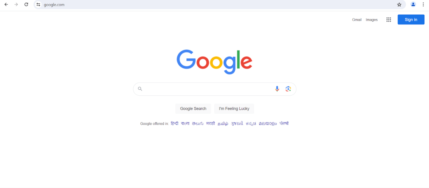 Google search page