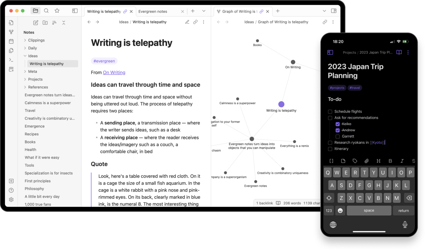 Obsidian note-taking app