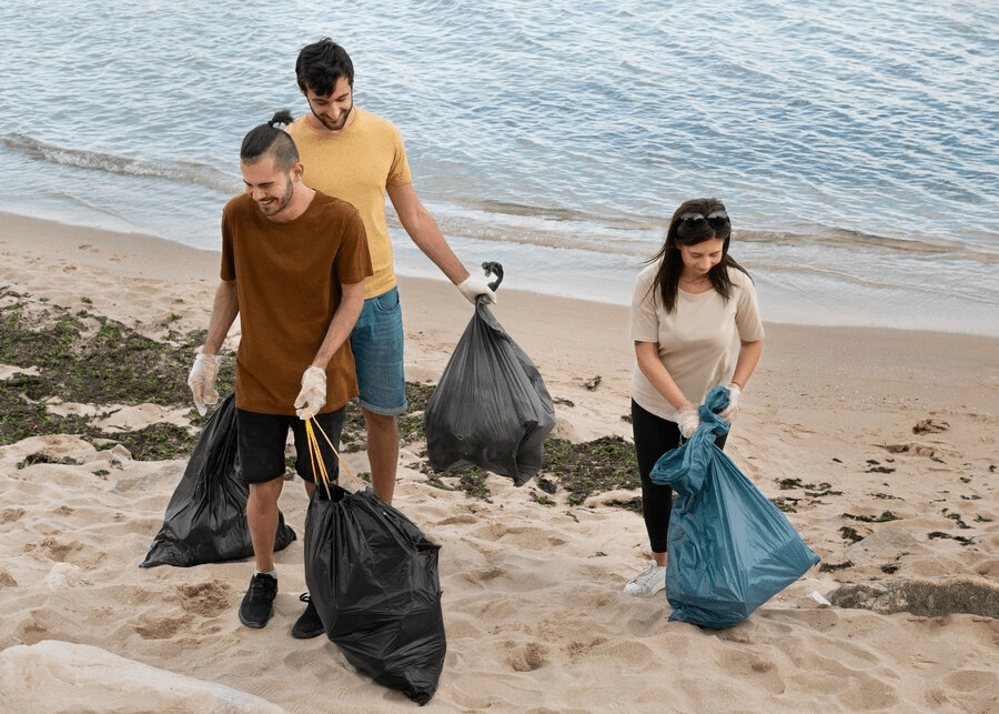 Pulizia di parchi e spiagge