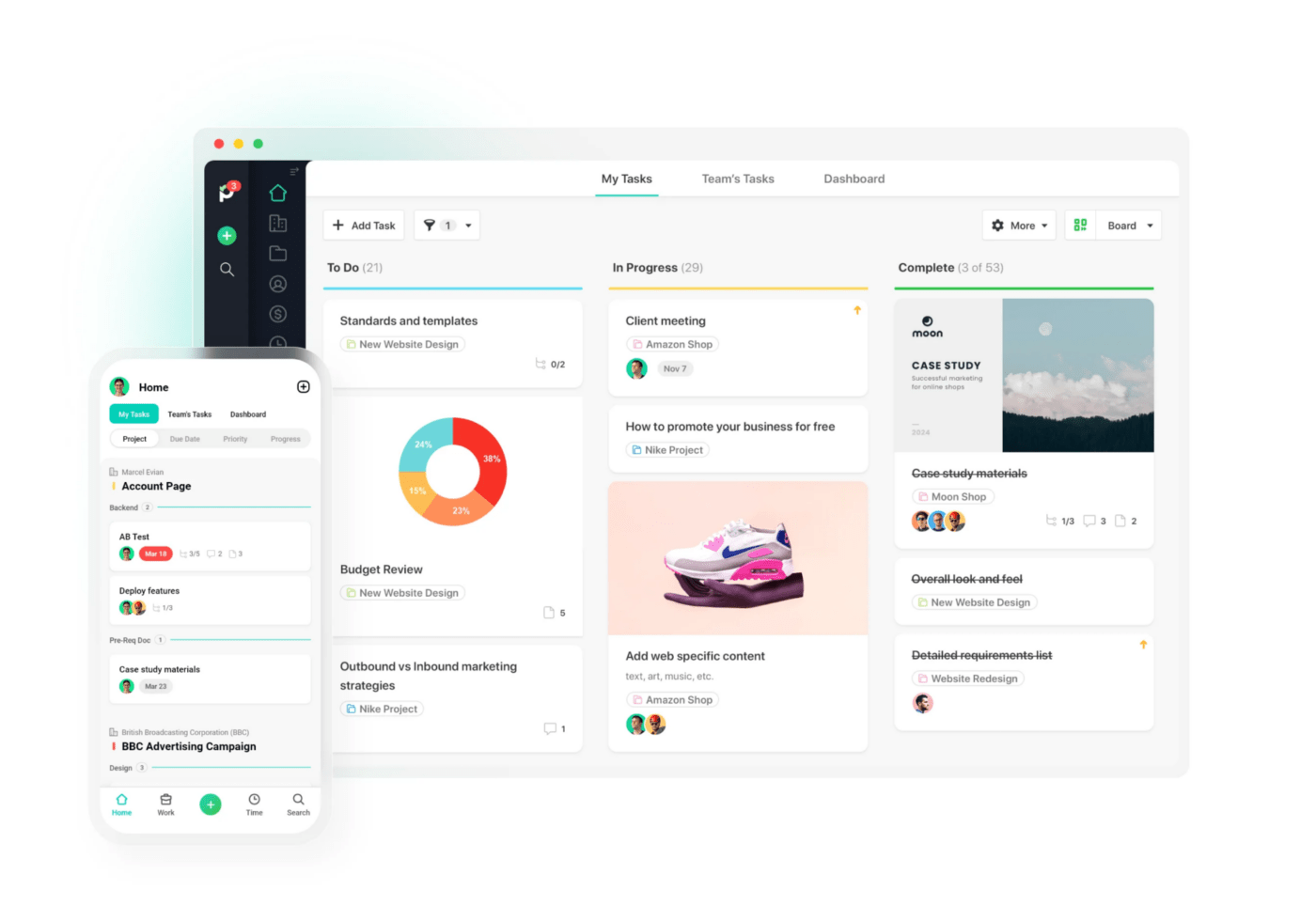 Paymo dashboard