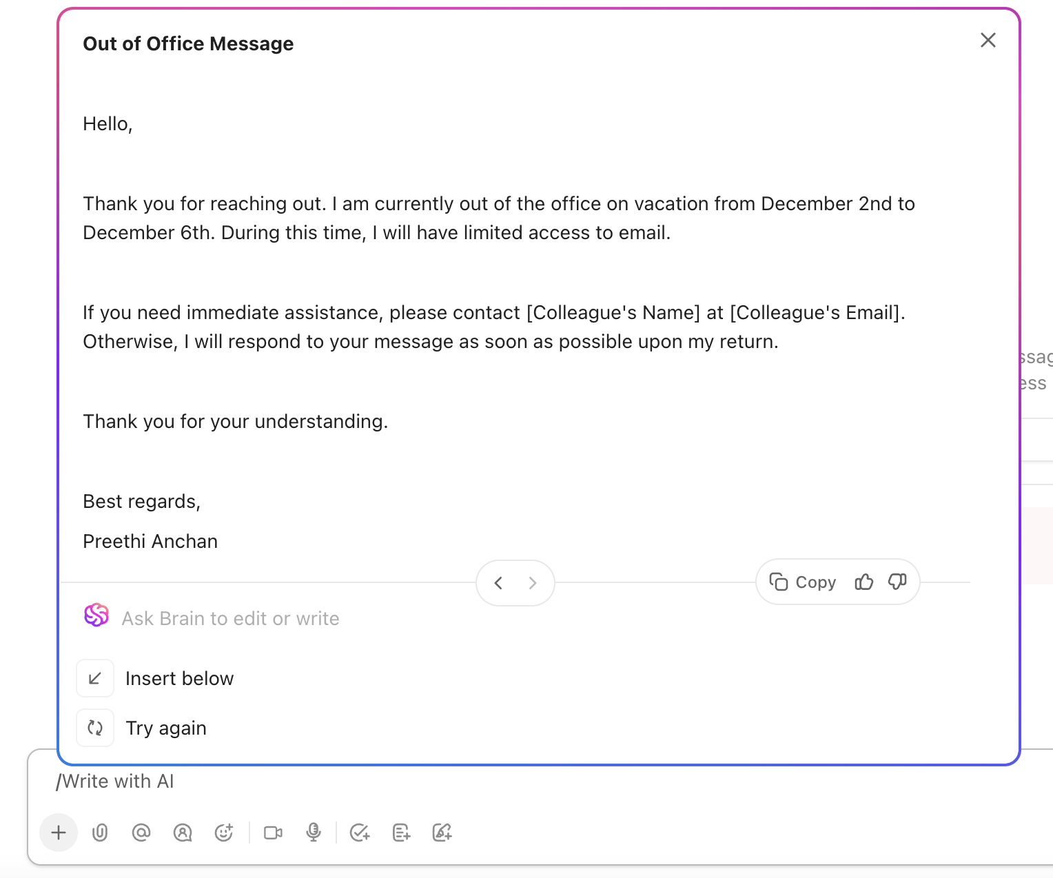 100 Professional Out-of-Office Message Examples | ClickUp