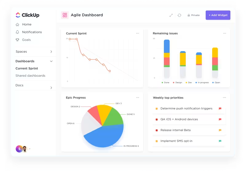 Software voor projectmanagement op afstand ClickUp