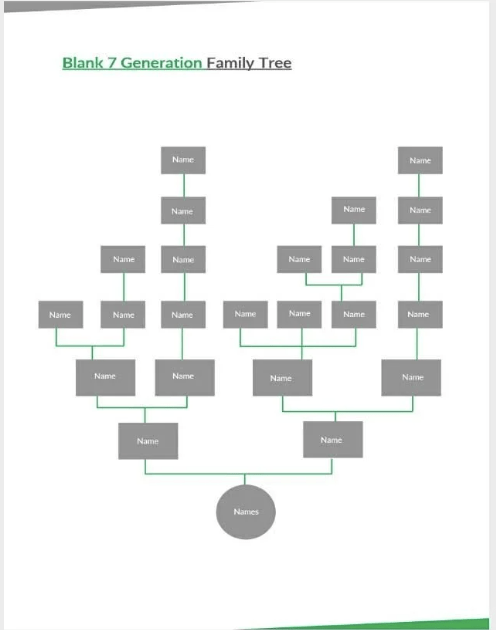 Word 7 Generation Family Tree Template by Template.net