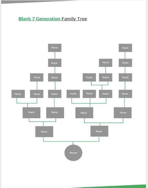 Szablon drzewa genealogicznego 7 pokoleń w programie Word od Template.net