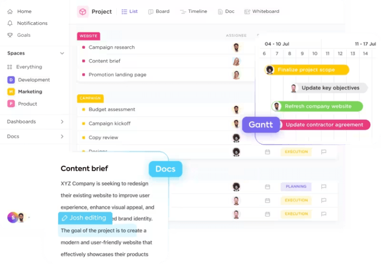 ClickUp’s Marketing Project Management platform