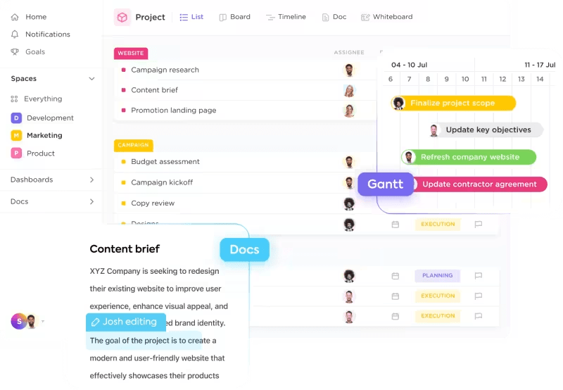ClickUp’s Marketing Project Management platform