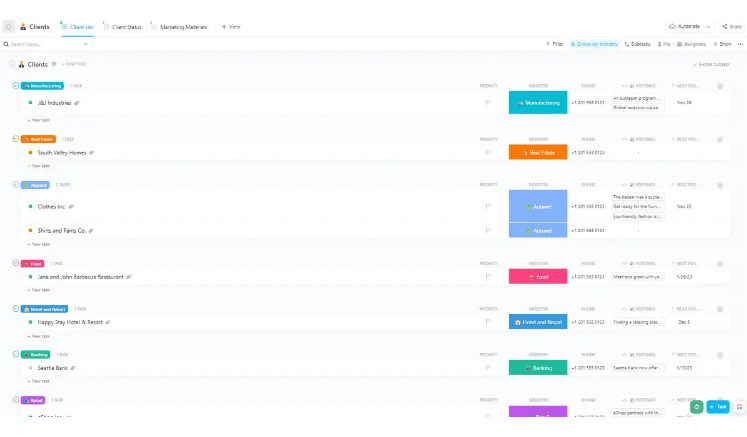 Pianificate e monitorate in modo efficace ed efficiente i contenuti di PR con il modello di pianificazione delle relazioni pubbliche di ClickUp