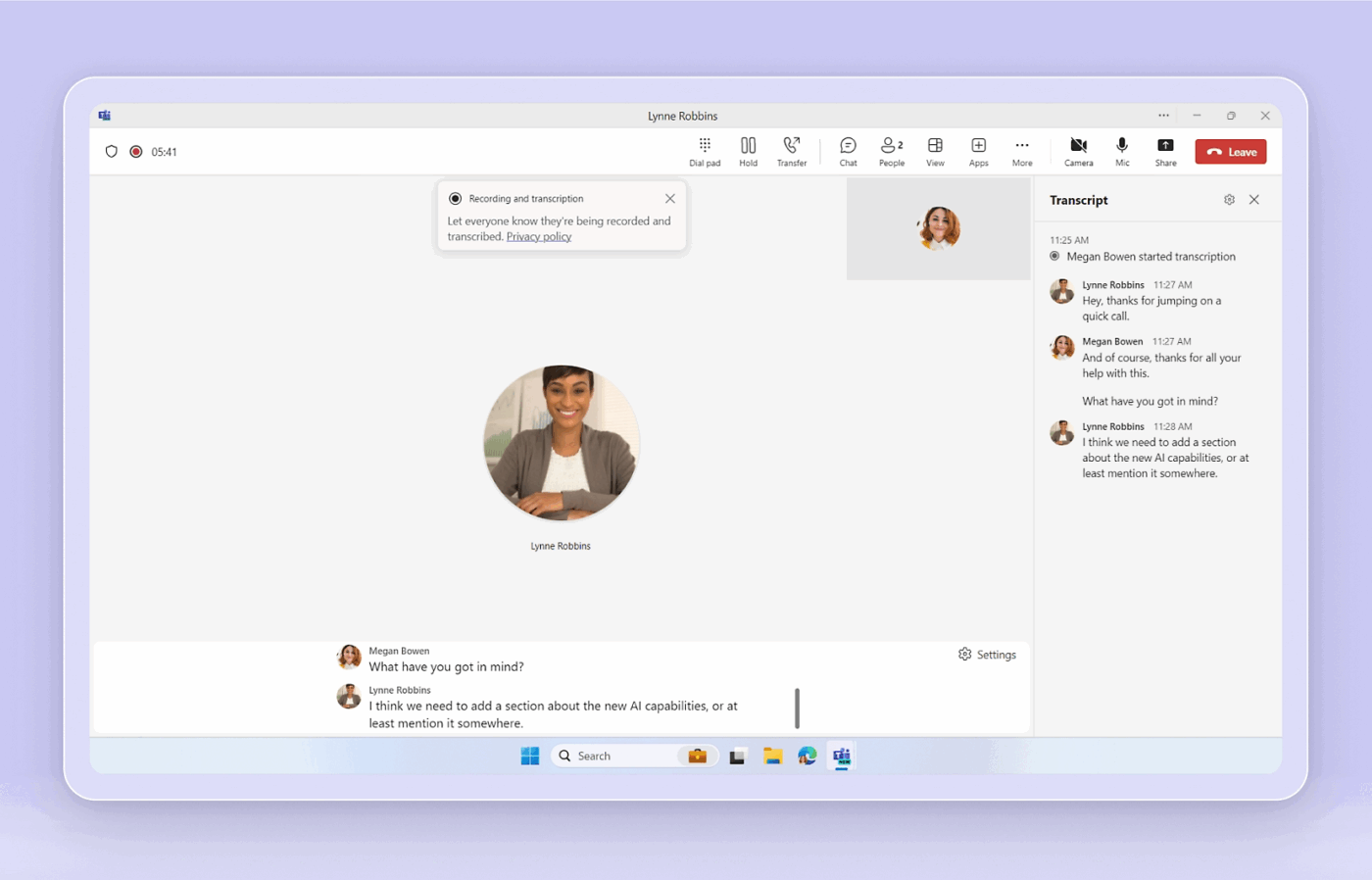 Microsoft Teams for video meetings and calling