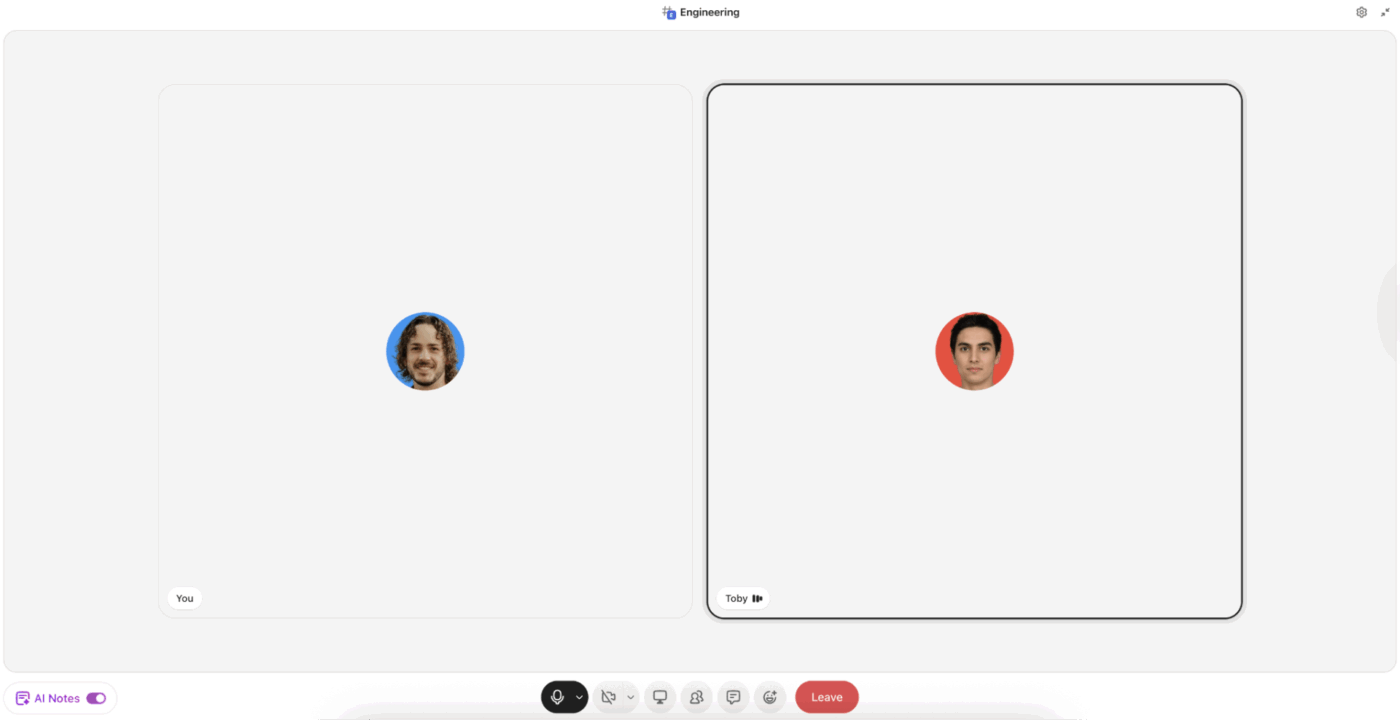 ClickUp SyncUps: Hop on quick audio and video calls to collaborate in real time