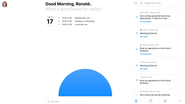 Any.do vous aide à créer des listes simples de choses à faire pour un usage professionnel ou personnel