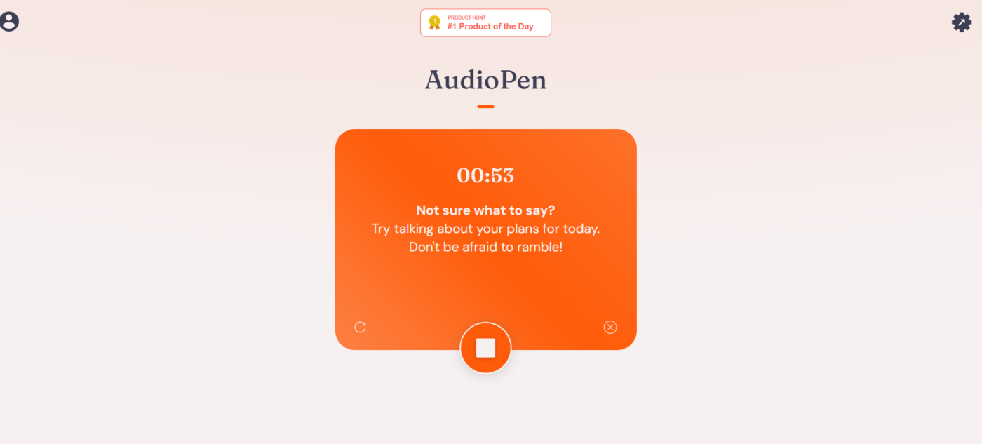 AudioPen transcribing tool