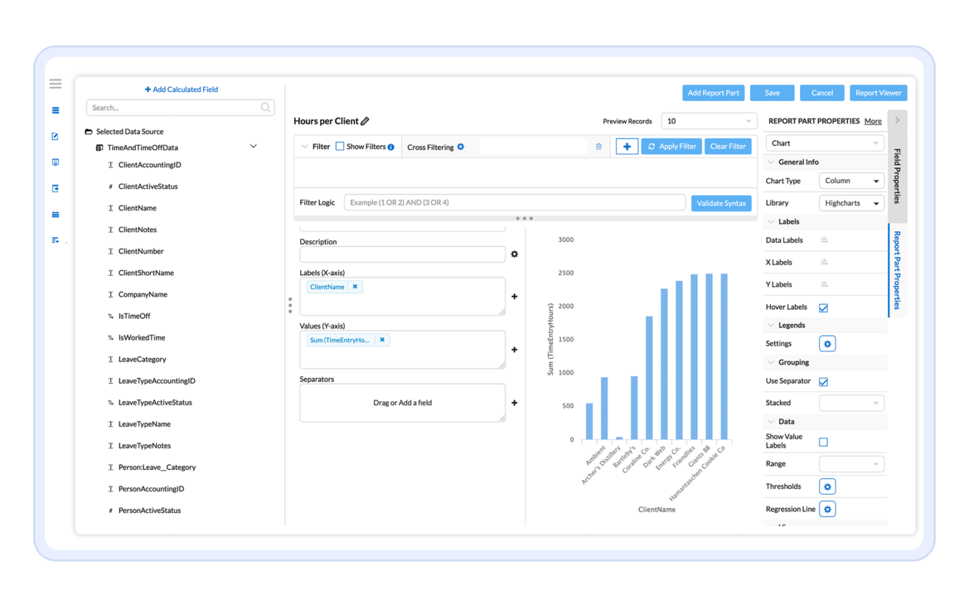 ClickTime dashboard