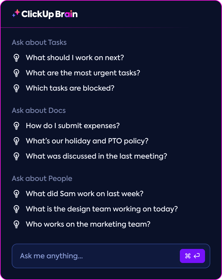 Task and time management with ClickUp Brain