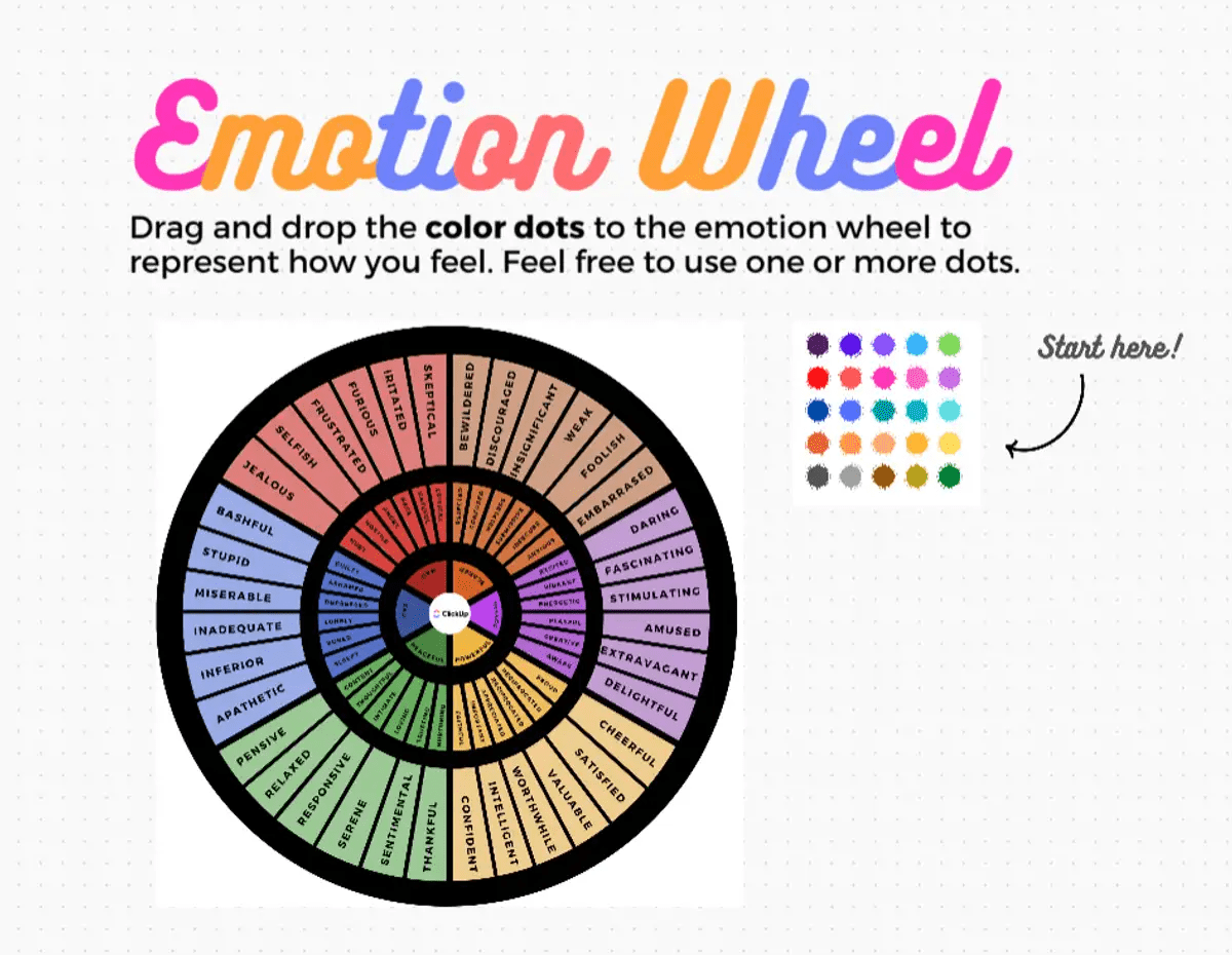 Understand your team’s emotions better with ClickUp’s digital icebreaker wheel