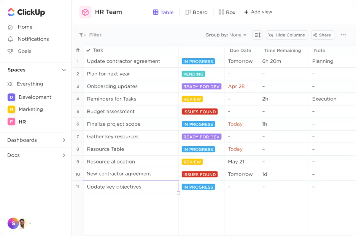 ClickUp HR Project Management 