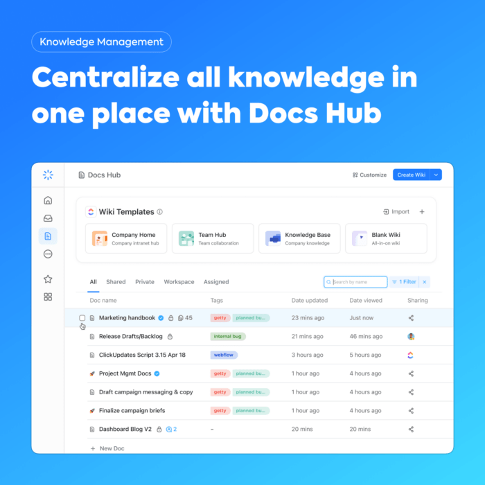 All Information at Your Fingertips: ClickUp Knowledge Management