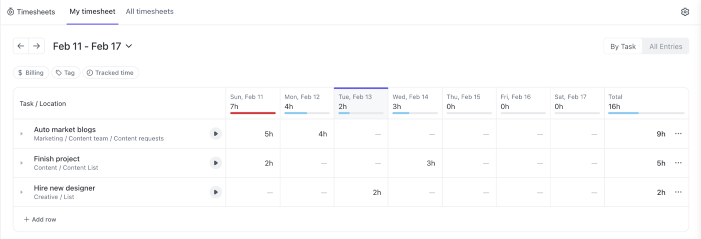 ClickUp Timesheet