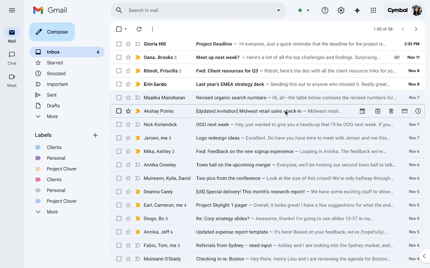 Gemini-Integration in Gmail