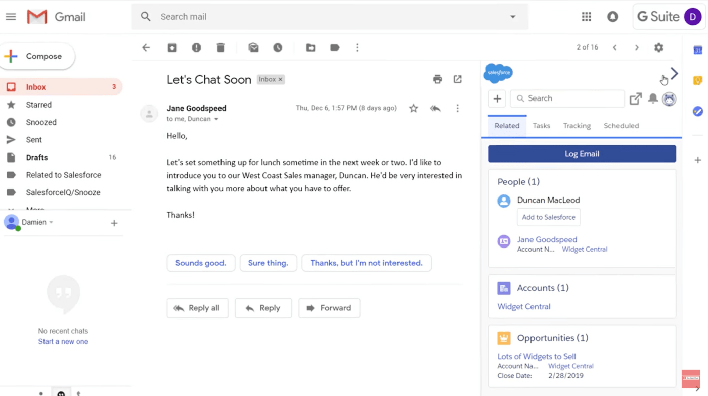 Gmail-Salesforce integration