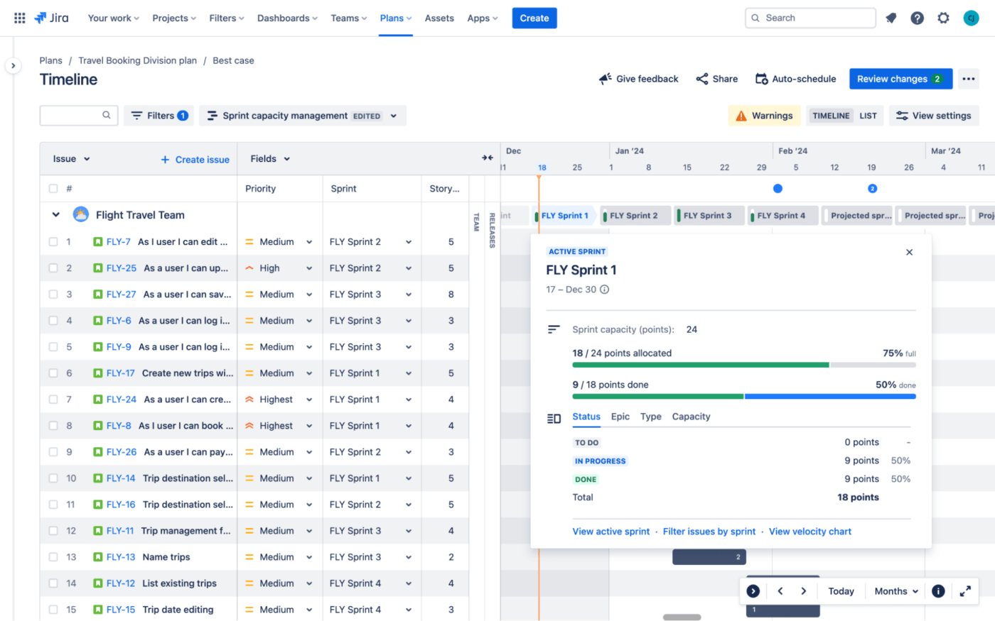 Jira offers task automations, collaboration features, and numerous templates for software developers, makerting teams, HR, and more