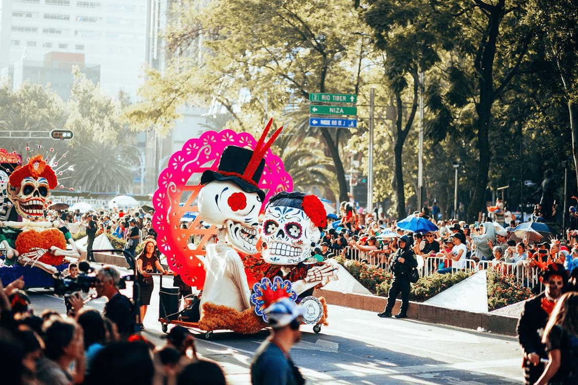 Dia de muertos parade in Mexico city