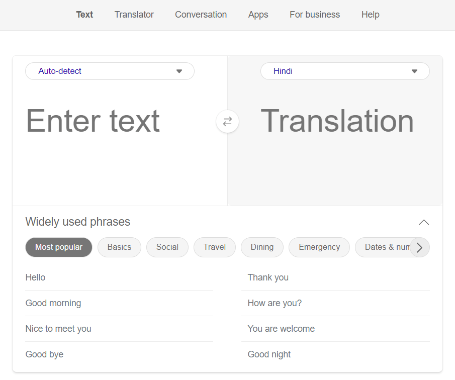 Microsoft Bing Translator