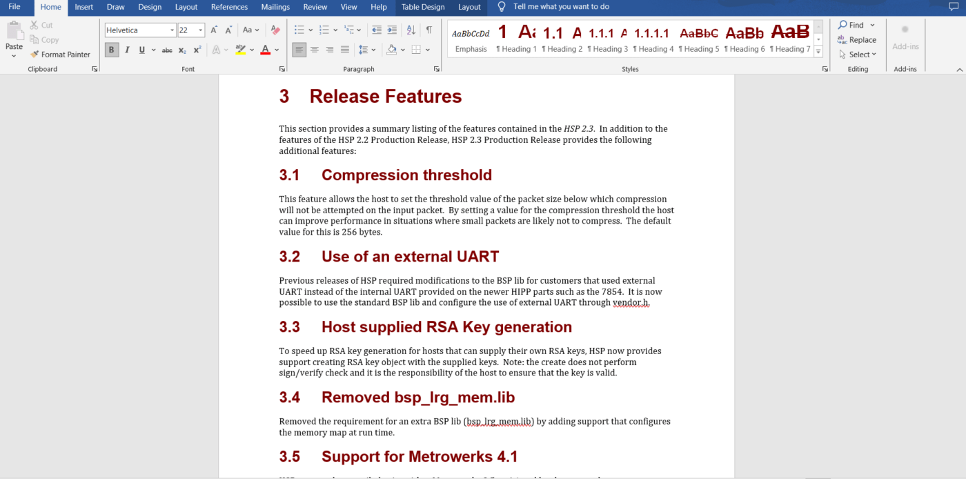 Microsoft Word release notes software