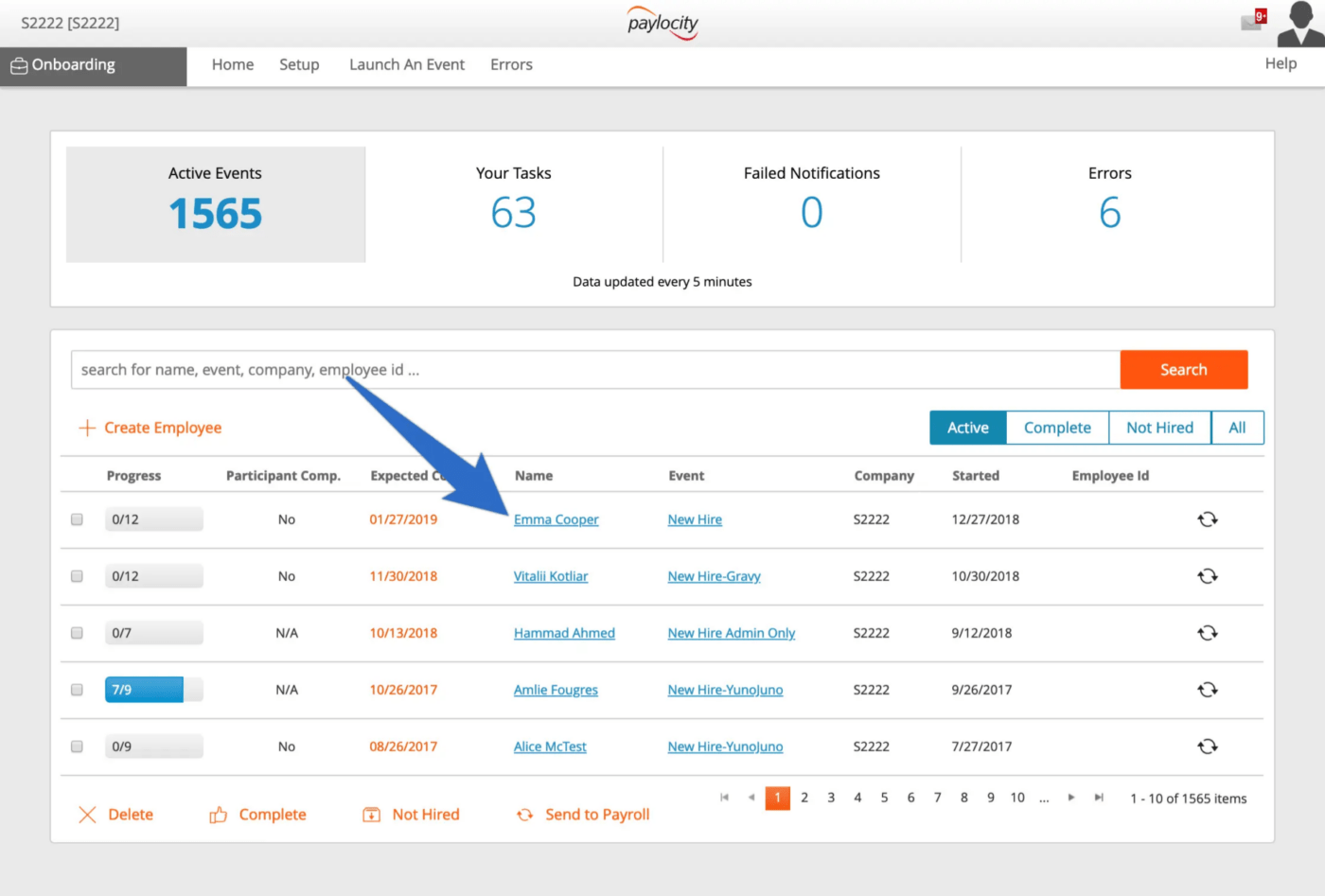 Paylocity HRIS integration interface