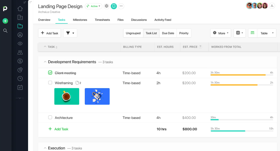 Manage time spent on different client projects using Paymo