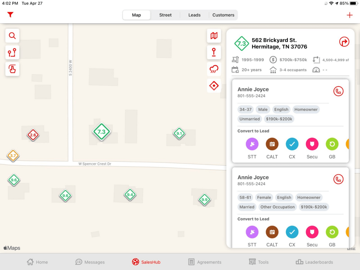 SalesRabbit dashboard