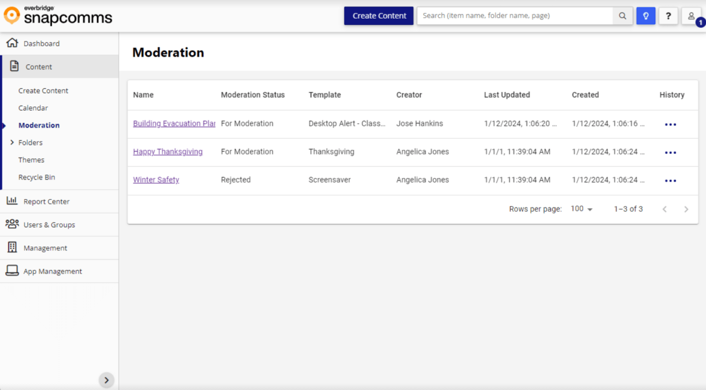 Interface do SnapComms