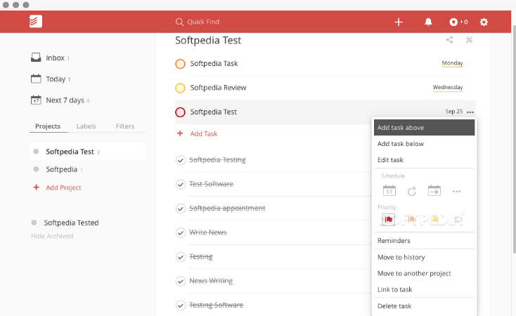 Todoistは毎日のやることリストを簡単に作成できる。