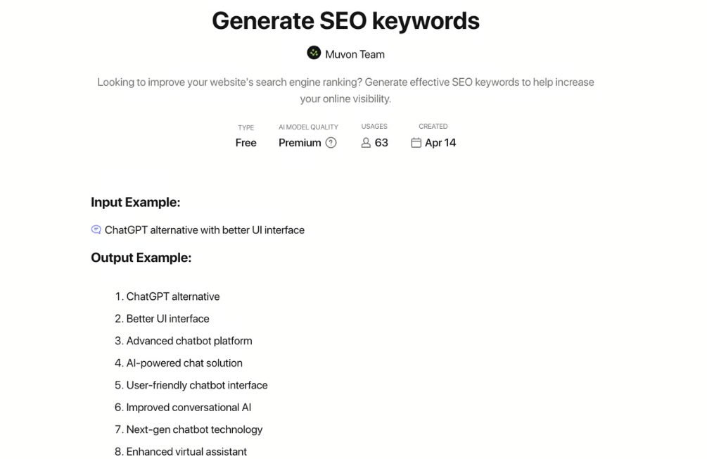 Zentask SEO keywords generation