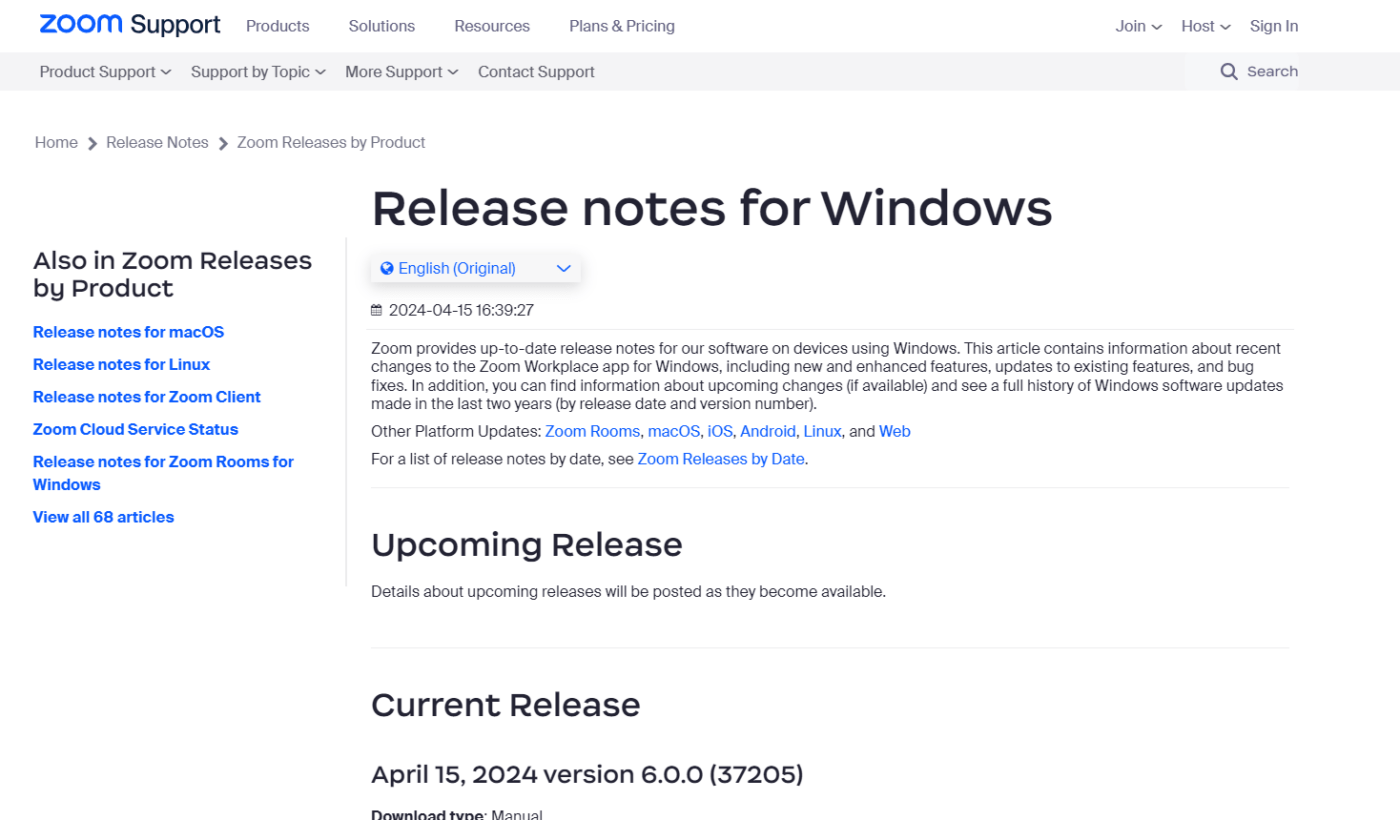 Zoom Release Notes for Windows