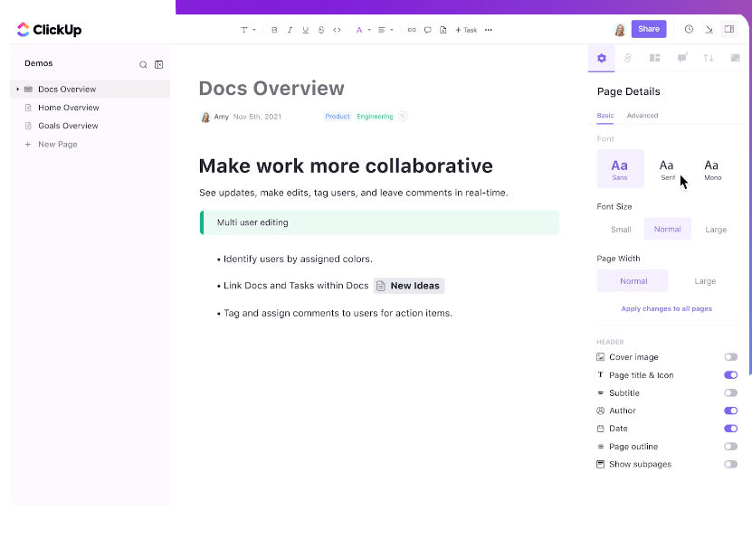 ClickUp Docs