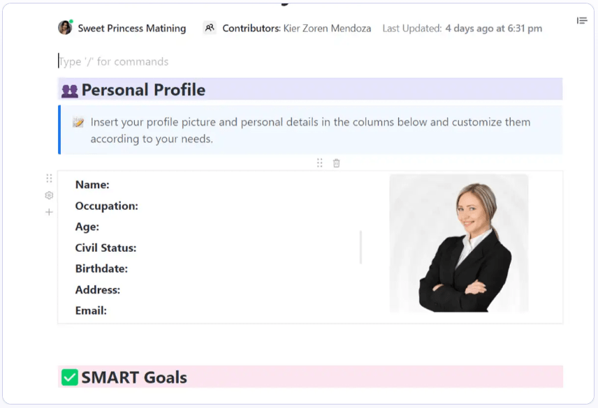 No matter what your industry or team size, you can stay focused on the bigger picture—ensure success in the long run with the ClickUp Yearly Goals Template