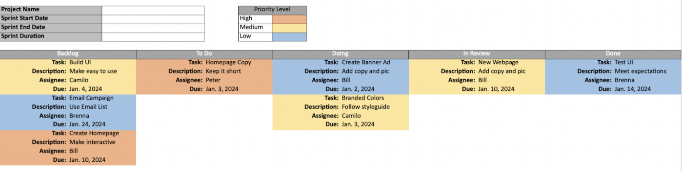 Set up a task board