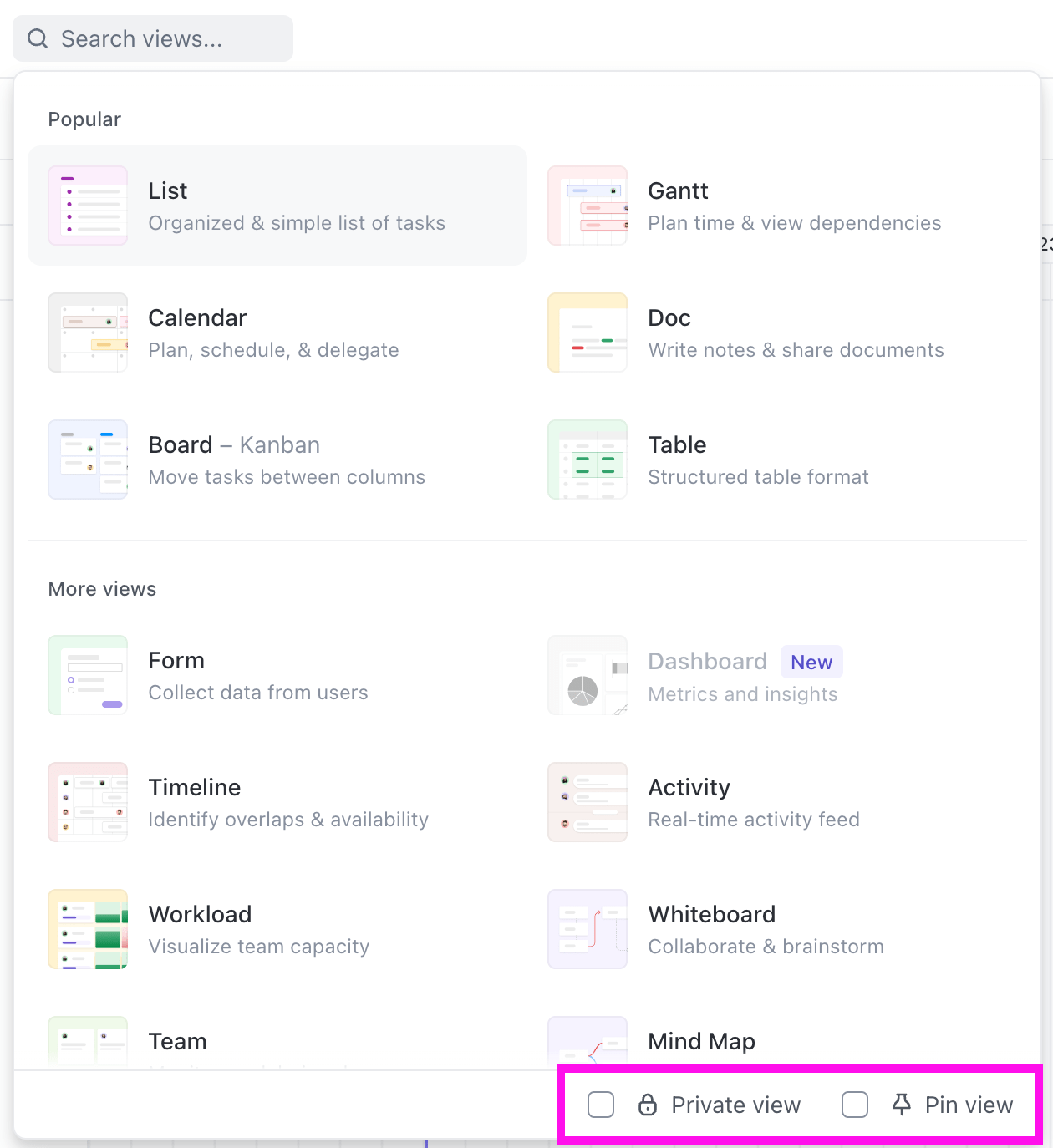 ClickUp Activity Views